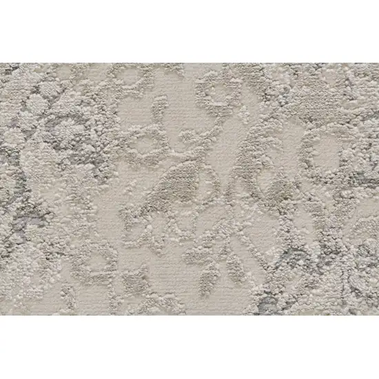 Ivory Gray And Black Abstract Stain Resistant Area Rug Photo 8