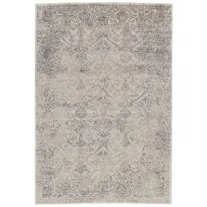 Photo of Ivory Gray And Black Abstract Stain Resistant Area Rug