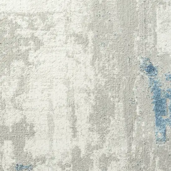 Ivory Gray And Blue Abstract Power Loom Stain Resistant Area Rug Photo 9