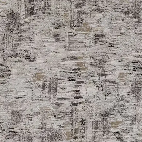 Gray and Ivory Abstract Power Loom Distressed Area Rug Photo 6