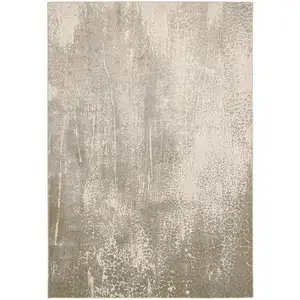 Photo of Ivory Gray And Gold Abstract Area Rug