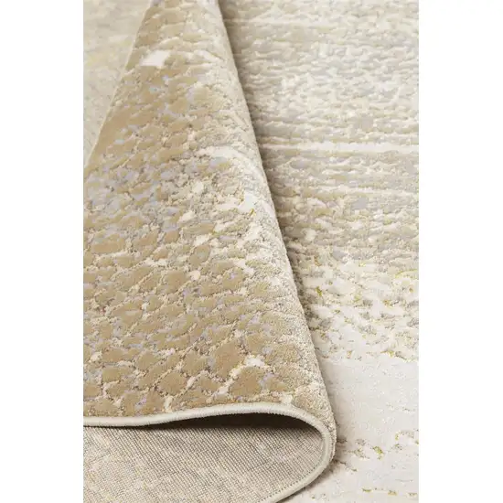 Ivory Gray And Gold Abstract Area Rug Photo 4