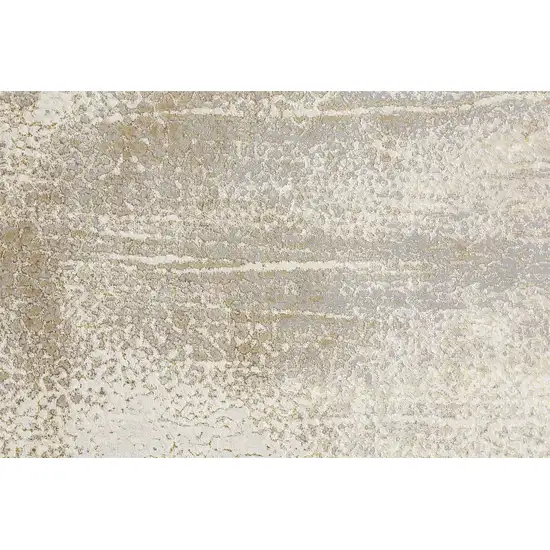 Ivory Gray And Gold Abstract Area Rug Photo 8