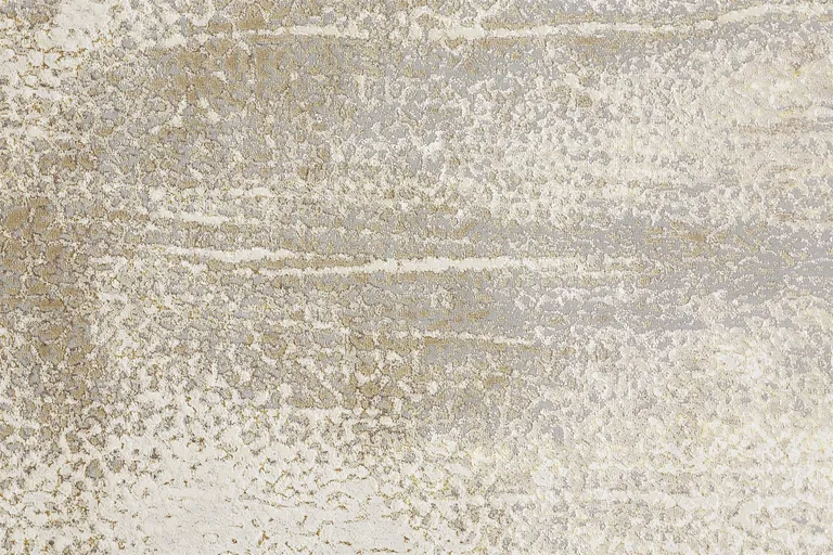 Ivory Gray And Gold Abstract Stain Resistant Area Rug Photo 2