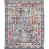 Photo of Ivory Gray And Red Floral Distressed Non Skid Area Rug