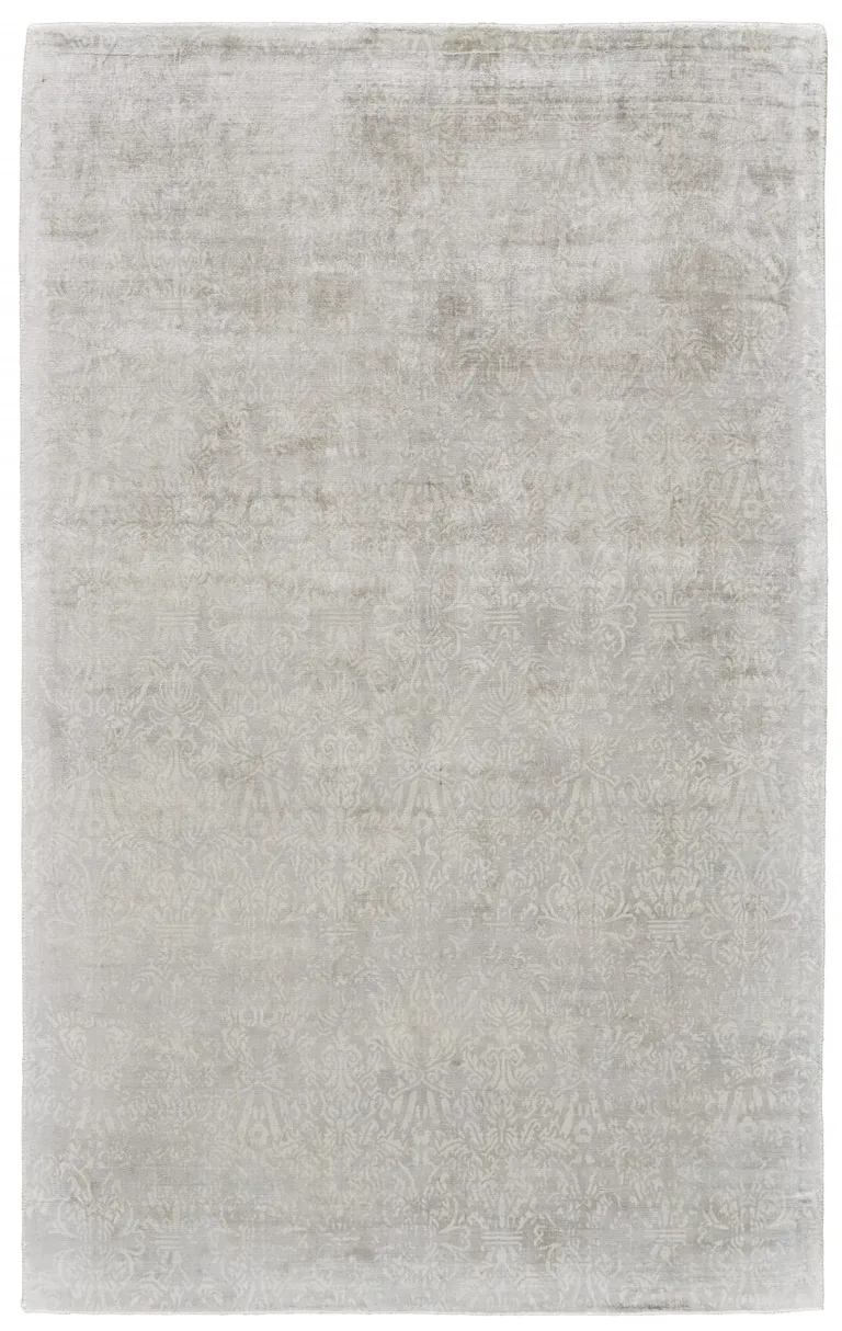 Ivory Gray And Tan Abstract Hand Woven Area Rug Photo 1