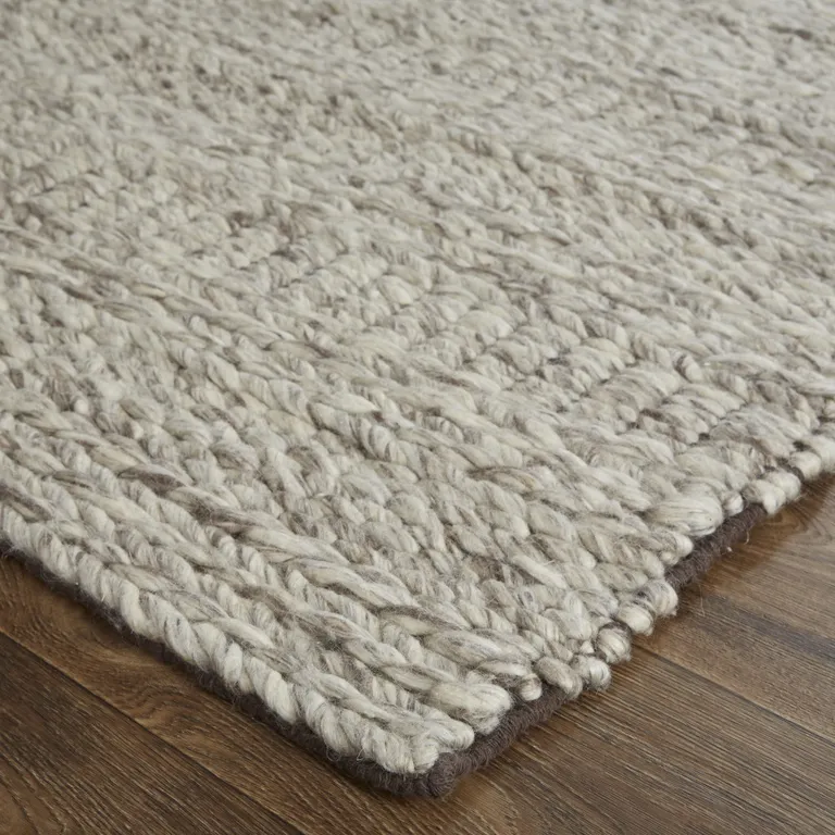 Ivory Gray And Tan Wool Hand Woven Stain Resistant Area Rug Photo 3