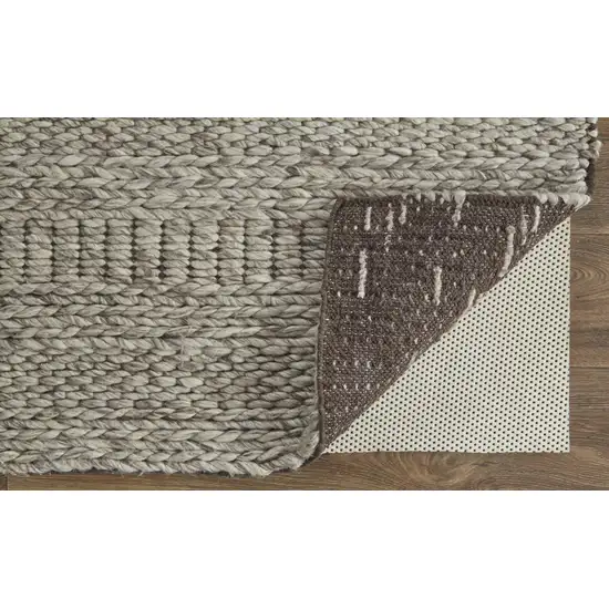 Ivory Gray And Tan Wool Hand Woven Stain Resistant Area Rug Photo 4