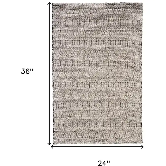 Ivory Gray And Tan Wool Hand Woven Stain Resistant Area Rug Photo 10