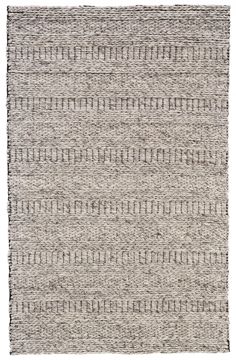 Ivory Gray And Tan Wool Hand Woven Stain Resistant Area Rug Photo 1