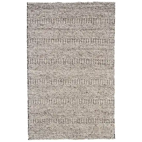 Ivory Gray And Tan Wool Hand Woven Stain Resistant Area Rug Photo 1