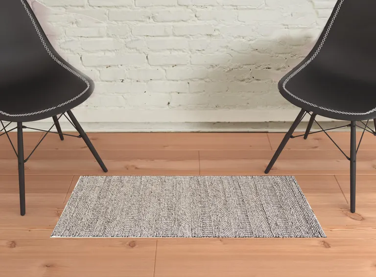 Ivory Gray And Tan Wool Hand Woven Stain Resistant Area Rug Photo 2