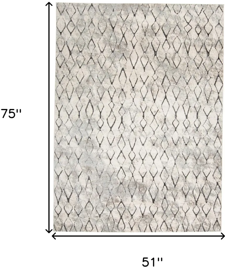 Ivory Gray And Taupe Abstract Stain Resistant Area Rug Photo 5