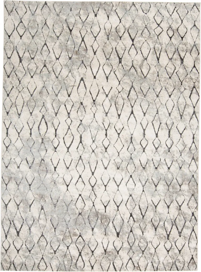 Ivory Gray And Taupe Abstract Stain Resistant Area Rug Photo 1