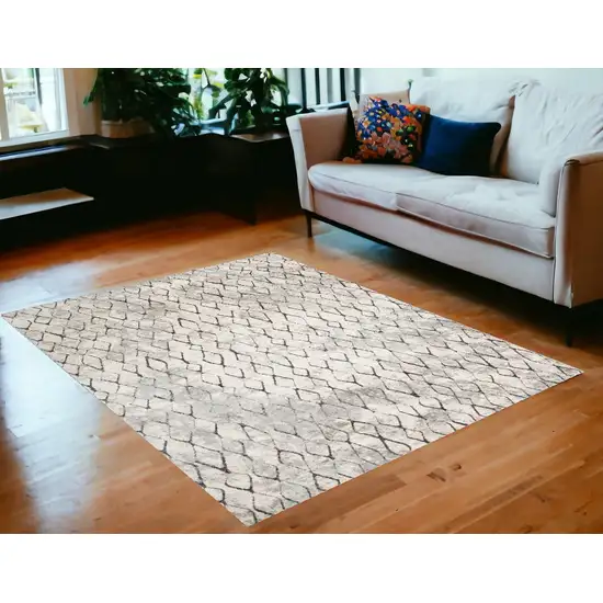 Ivory Gray And Taupe Abstract Stain Resistant Area Rug Photo 1