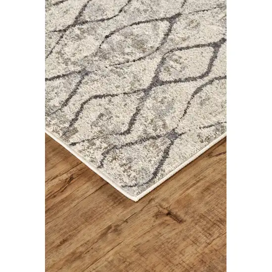 Ivory Gray And Taupe Abstract Stain Resistant Area Rug Photo 3