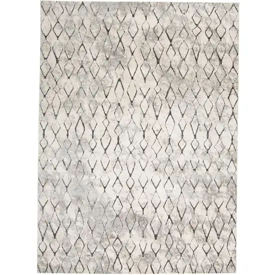 Gray and Ivory Abstract Area Rug Photo 1