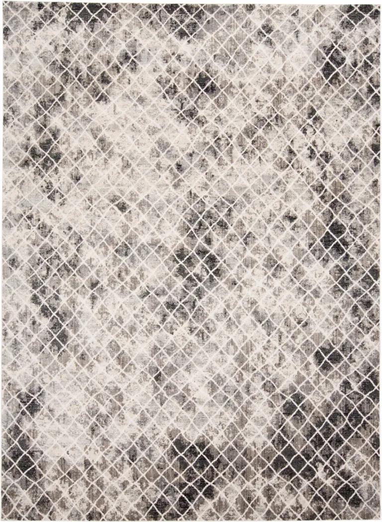 Ivory Gray And Taupe Abstract Stain Resistant Area Rug Photo 1