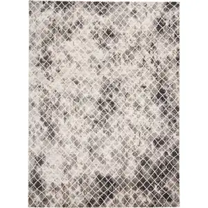 Photo of Ivory Gray And Taupe Abstract Stain Resistant Area Rug