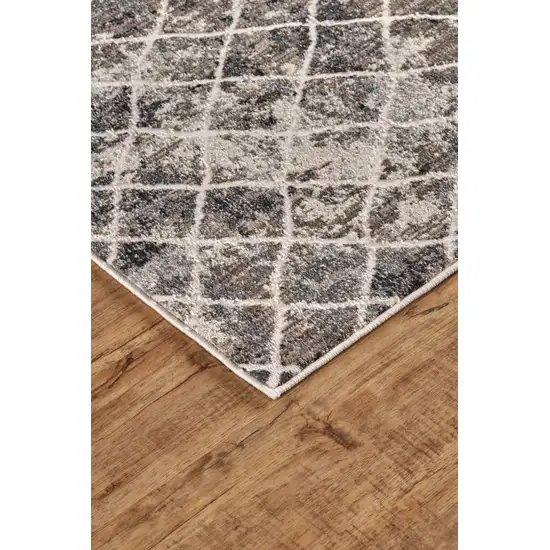 Ivory Gray And Taupe Abstract Stain Resistant Area Rug Photo 4