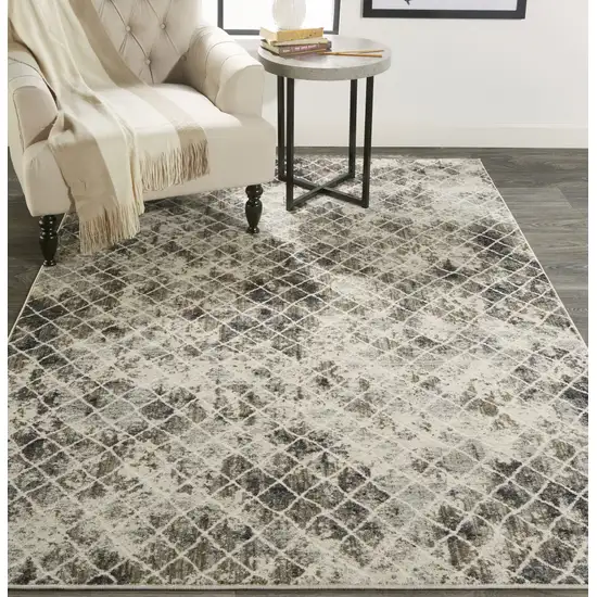 Ivory Gray And Taupe Abstract Stain Resistant Area Rug Photo 3