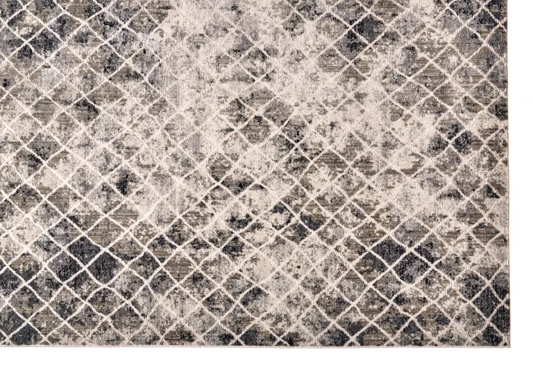 Ivory Gray And Taupe Abstract Stain Resistant Area Rug Photo 4