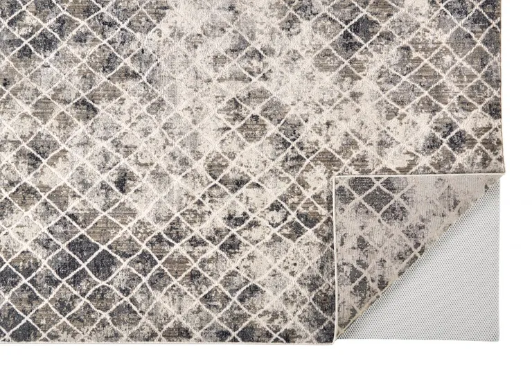 Ivory Gray And Taupe Abstract Stain Resistant Area Rug Photo 2