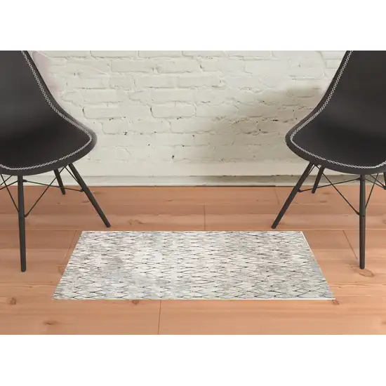 Ivory Gray And Taupe Abstract Stain Resistant Area Rug Photo 5