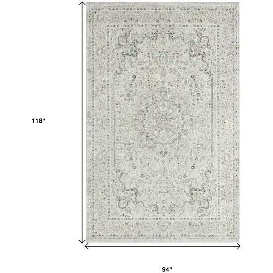 Ivory Gray And Taupe Floral Power Loom Stain Resistant Area Rug Photo 7