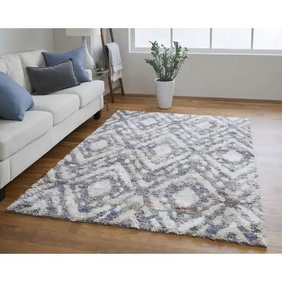 Ivory Gray And Taupe Geometric Power Loom Stain Resistant Area Rug Photo 6