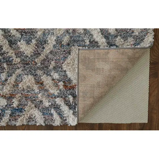 Ivory Gray And Taupe Geometric Power Loom Stain Resistant Area Rug Photo 5