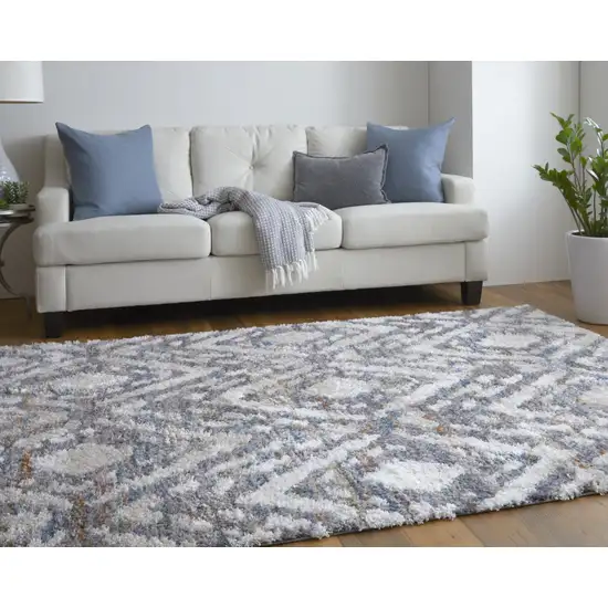 Ivory Gray And Taupe Geometric Power Loom Stain Resistant Area Rug Photo 8