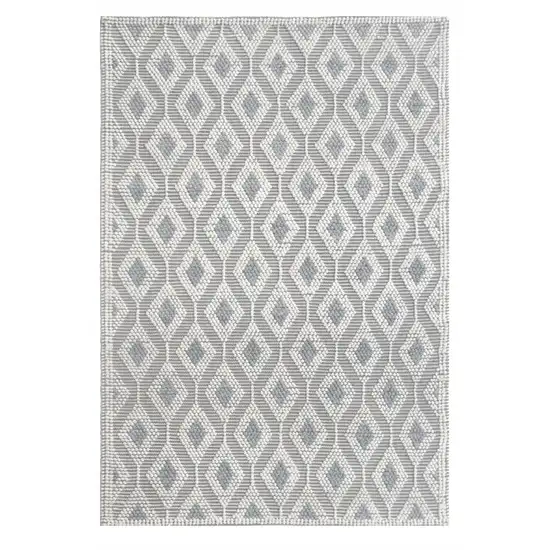 Ivory Gray Diamond Trellis Modern Area Rug Photo 1