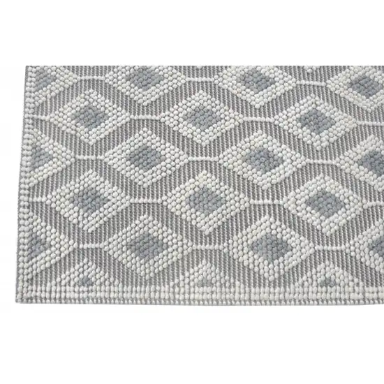 Ivory Gray Diamond Trellis Modern Area Rug Photo 2