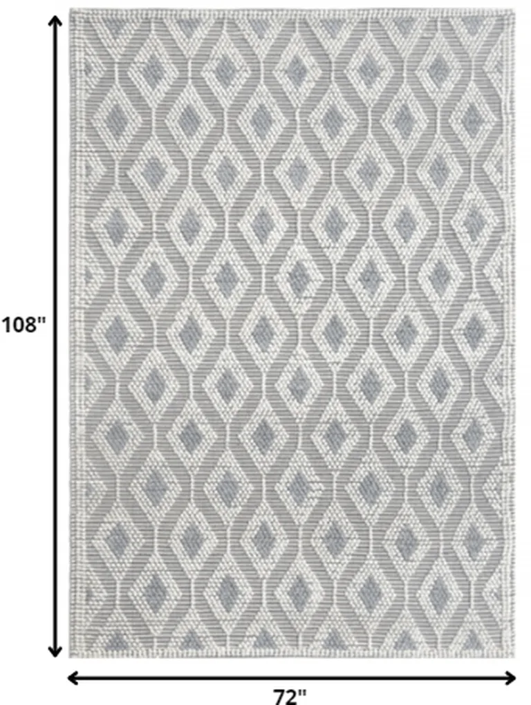 Ivory Gray Diamond Trellis Modern Area Rug Photo 5