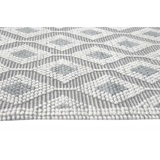 Ivory Gray Diamond Trellis Modern Area Rug Photo 4