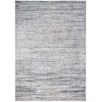 Photo of Ivory Gray and Blue Abstract Power Loom Area Rug