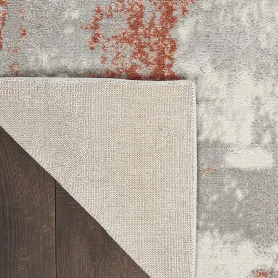 Ivory Gray and Brown Abstract Non Skid Area Rug Photo 6