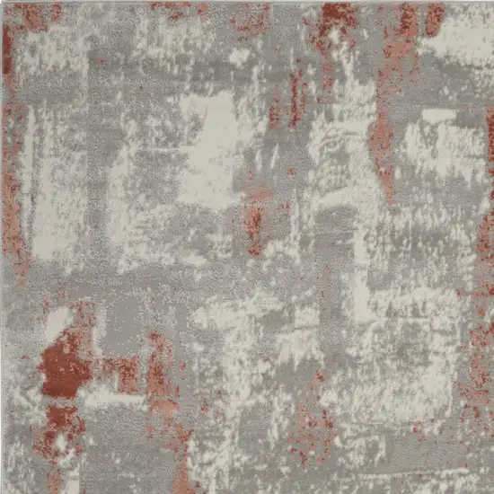 Ivory Gray and Brown Abstract Non Skid Area Rug Photo 8