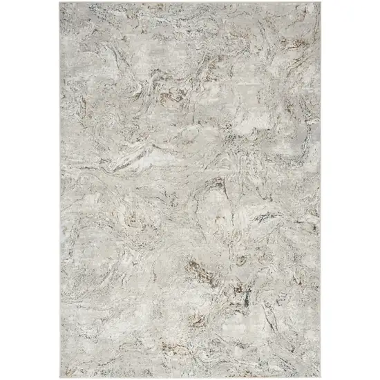 Ivory Gray and Brown Abstract Non Skid Area Rug Photo 4