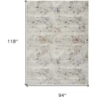 Photo of Ivory Gray and Brown Abstract Non Skid Area Rug