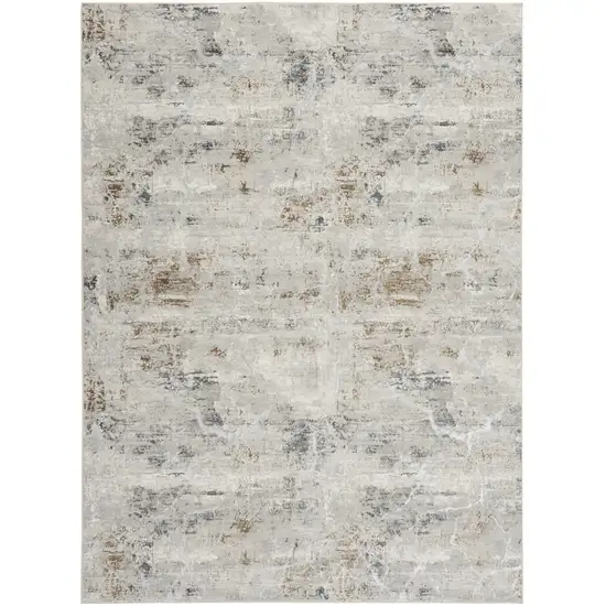 Ivory Gray and Brown Abstract Non Skid Area Rug Photo 5