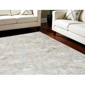 Photo of Ivory Gray and Brown Abstract Non Skid Area Rug