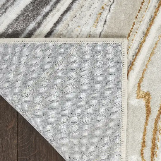 Ivory Gray and Brown Abstract Non Skid Area Rug Photo 4