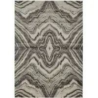 Photo of Ivory Gray and Tan Abstract Power Loom Area Rug