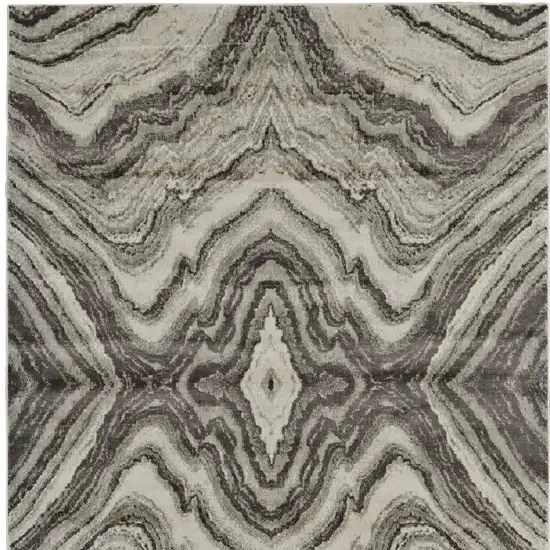 Ivory Gray and Tan Abstract Power Loom Area Rug Photo 9