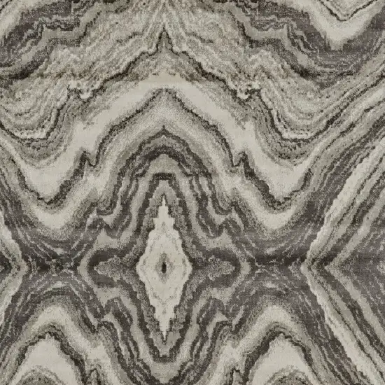 Ivory Gray and Tan Abstract Power Loom Area Rug Photo 7