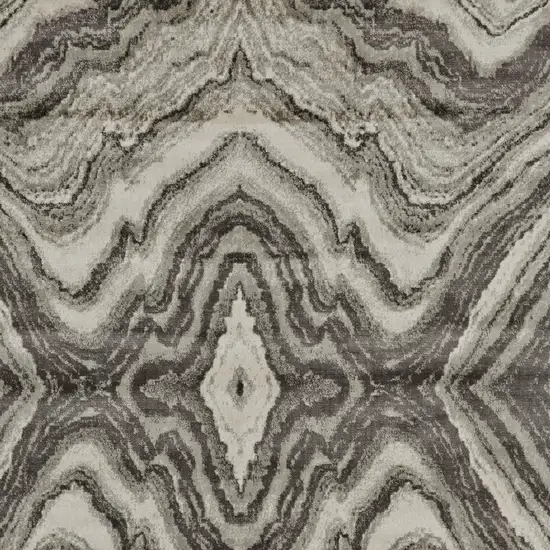 Ivory Gray and Tan Abstract Power Loom Area Rug Photo 5