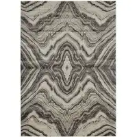 Photo of Ivory Gray and Tan Abstract Power Loom Area Rug