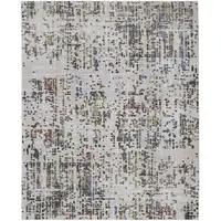 Photo of Ivory Green and Blue Abstract Power Loom Area Rug